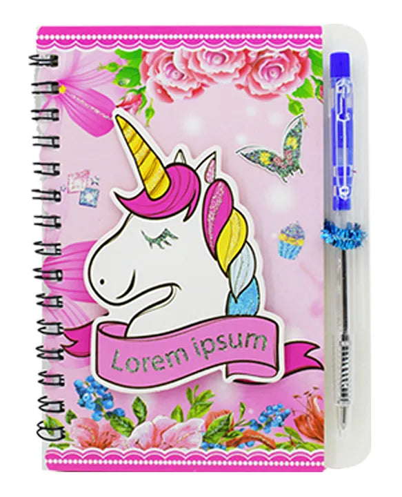 Unicorn mini Spiral Diary with Pen (Small)