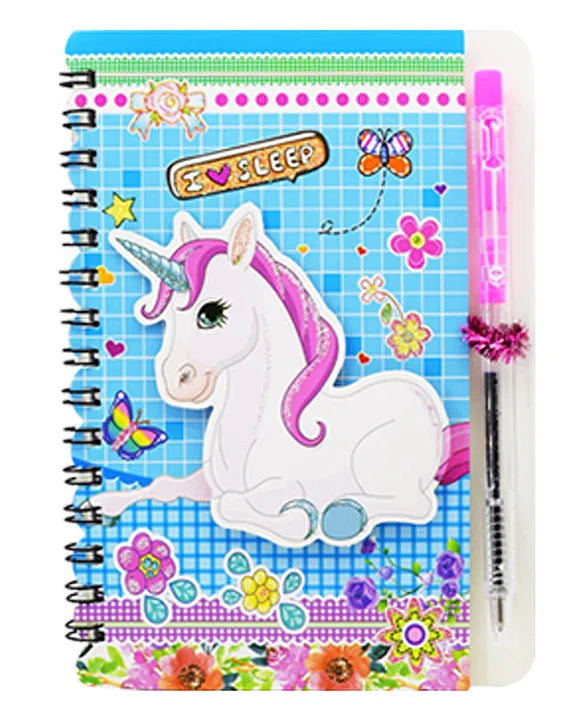 Unicorn mini Spiral Diary with Pen (Small)