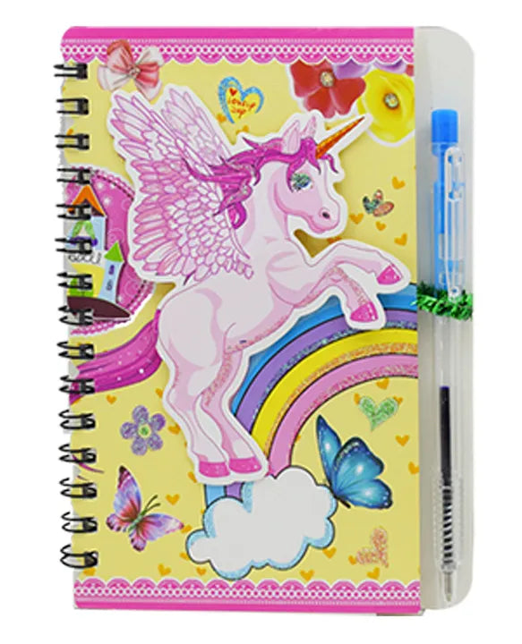 Unicorn mini Spiral Diary with Pen (Small)