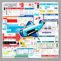 50 Pcs Airline Boarding Pass no – Travel-Themed Vinyl Decals