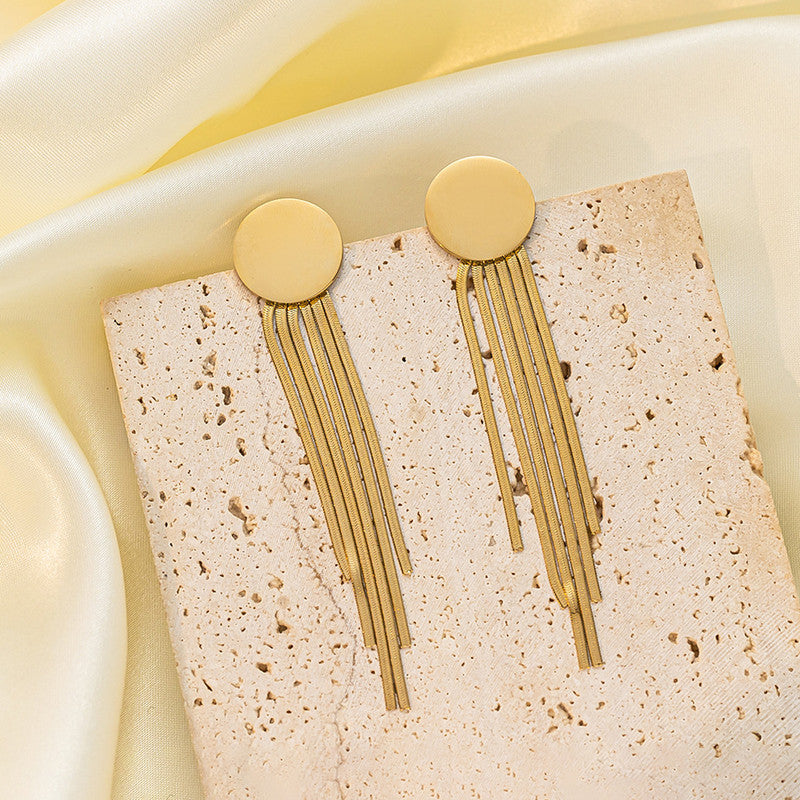 Anti Tarnish Geometric Statement Tassel Earrings For Women