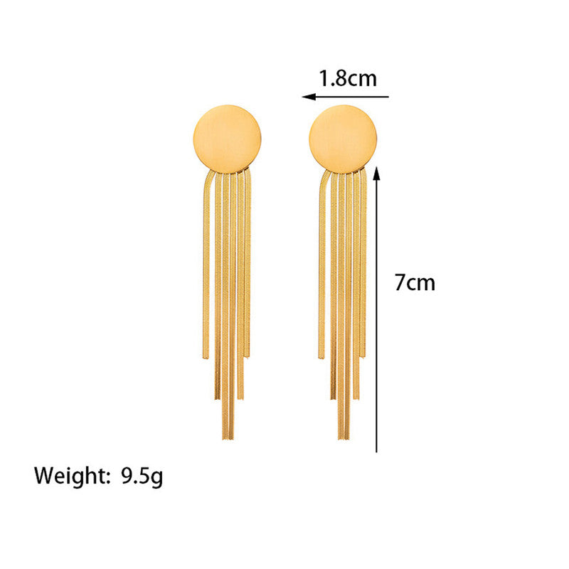 Anti Tarnish Geometric Statement Tassel Earrings For Women