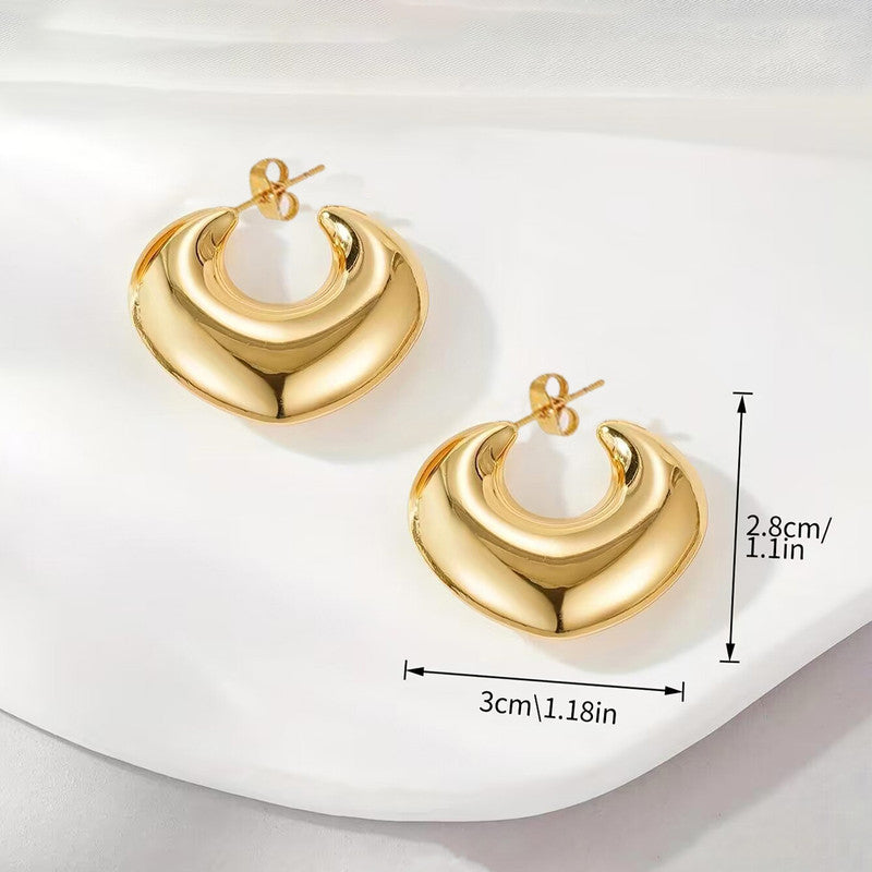 Anti Tarnish Chunky Statement Hoop Earrings