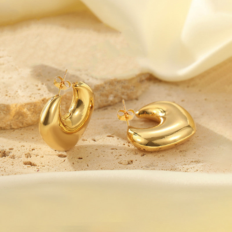 Anti Tarnish Chunky Statement Hoop Earrings