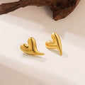 Anti Tarnish Heart Themed Stud Earrings