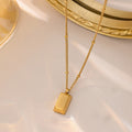 Anti Tarnish Stainless Steel Golden Rectangular Pendant