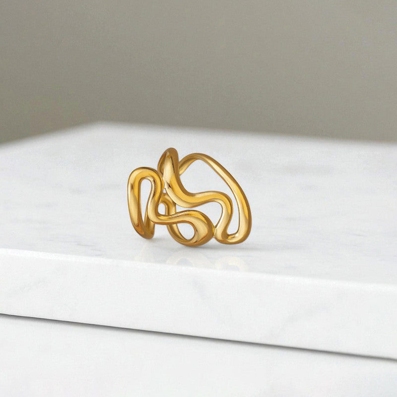 Anti Tarnish Stainless Steel Irregular Contemporary Ring