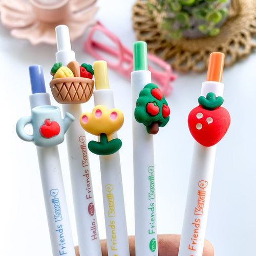 Cute fruits Themed Gel pen set 5pcs