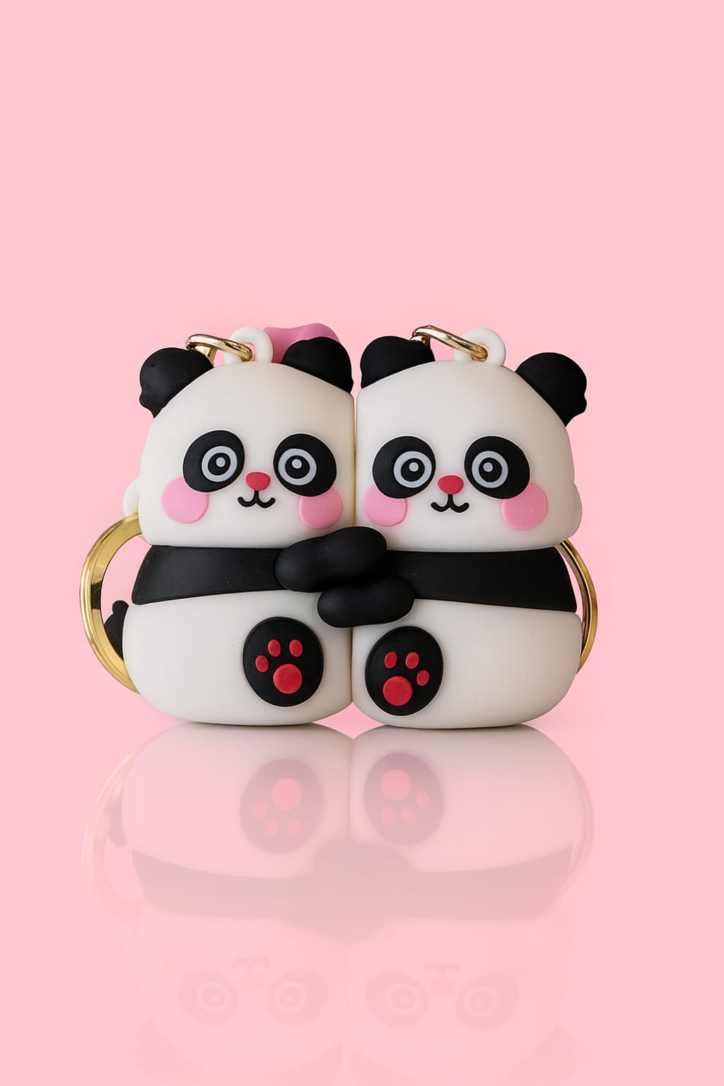 Cute Couple Panda Keychain Set