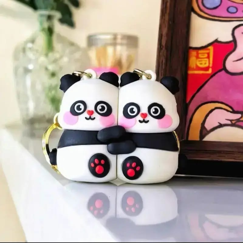 Cute Couple Panda Keychain Set