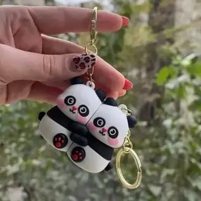 Cute Couple Panda Keychain Set