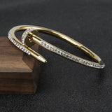 Anti Tarnish AD Studded Nail Bracelet For Women
